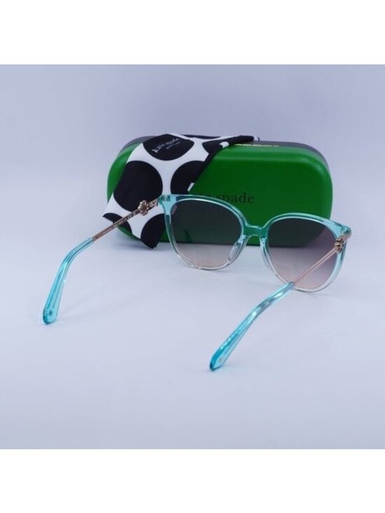 Kate Spade KRISTINA/G/S 0IWB FF Sunglasses Green Cat Eye Frame, Grey Lenses